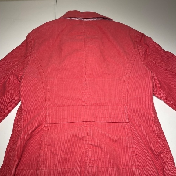 Ladies LL Bean Size 8 Petite Pink Corduroy Button Up Jacket Sleeves Embroidered. - Picture 10 of 10